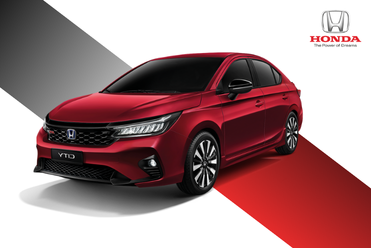 Honda City Sedan warna merah dengan desain elegan